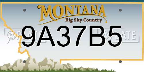 9A37B5 Montana License Plate