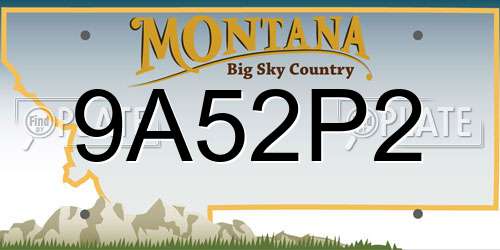 9A52P2 Montana License Plate