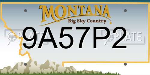 9A57P2 Montana License Plate