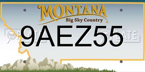 9AEZ55 Montana License Plate