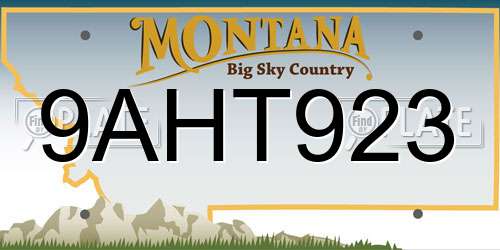 9AHT923 Montana License Plate