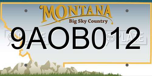 9AOB012 Montana License Plate