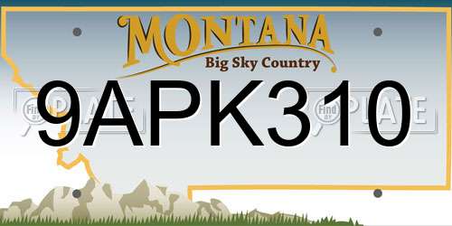 9APK310 Montana License Plate