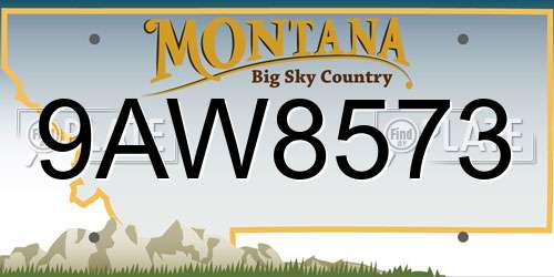 9AW8573 Montana License Plate