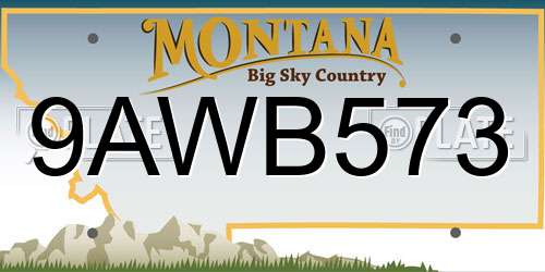 9AWB573 Montana License Plate