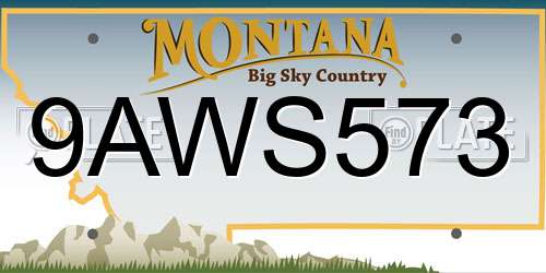 9AWS573 Montana License Plate