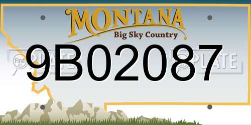 9B02087 Montana License Plate