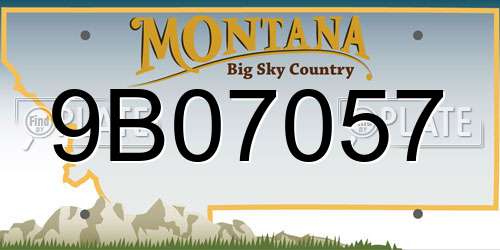 9B07057 Montana License Plate