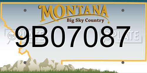 9B07087 Montana License Plate