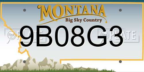 9B08G3 Montana License Plate