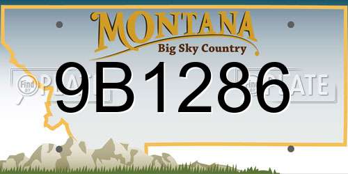 9B1286 Montana License Plate