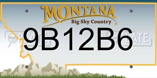9B12B6 Montana License Plate