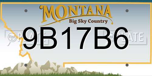 9B17B6 Montana License Plate