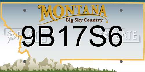9B17S6 Montana License Plate