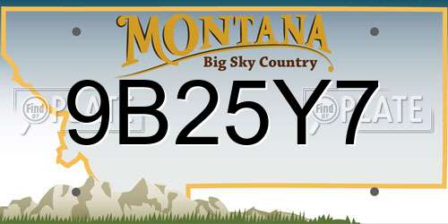 9B25Y7 Montana License Plate