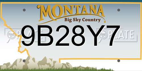 9B28Y7 Montana License Plate