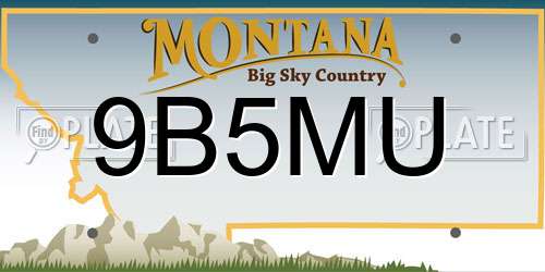 9B5MU Montana License Plate
