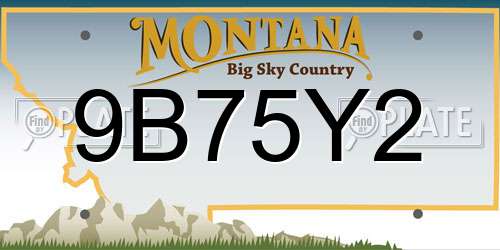 9B75Y2 Montana License Plate