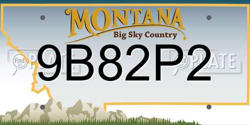 9B82P2 Montana License Plate