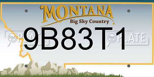9B83T1 Montana License Plate