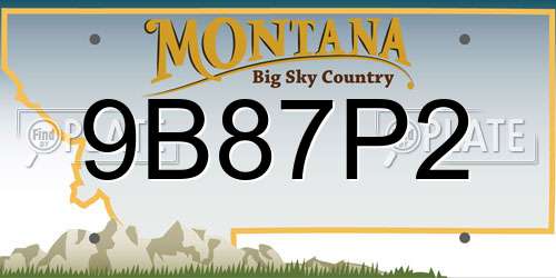 9B87P2 Montana License Plate