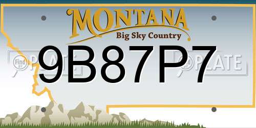 9B87P7 Montana License Plate
