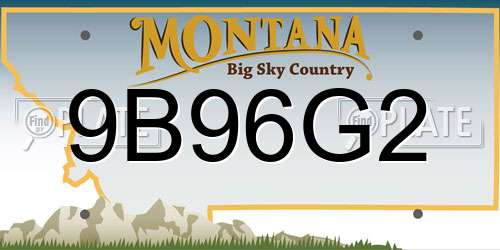 9B96G2 Montana License Plate