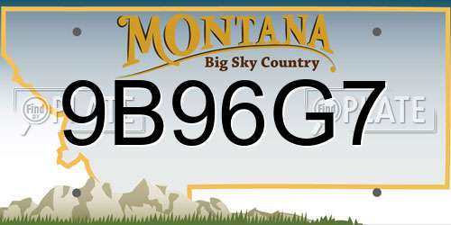 9B96G7 Montana License Plate