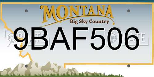9BAF506 Montana License Plate
