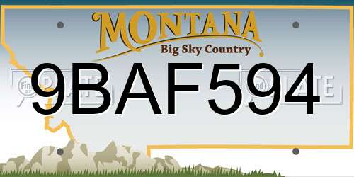 9BAF594 Montana License Plate