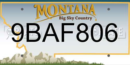 9BAF806 Montana License Plate
