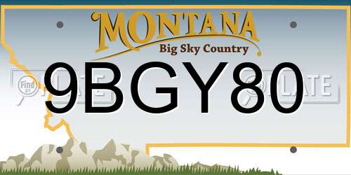 9BGY80 Montana License Plate