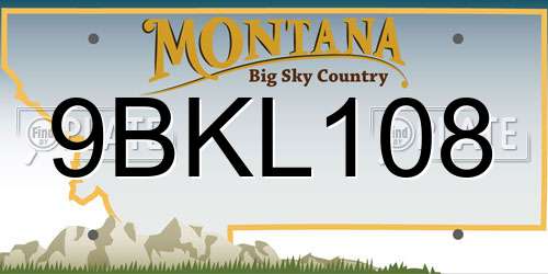 9BKL108 Montana License Plate