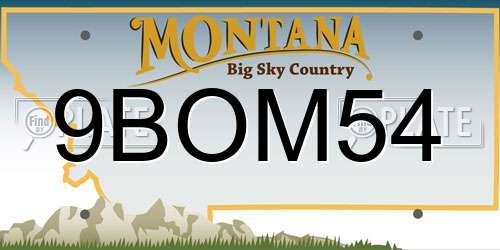 9BOM54 Montana License Plate