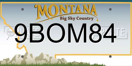 9BOM84 Montana License Plate