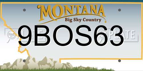 9BOS63 Montana License Plate