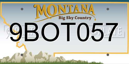 9BOT057 Montana License Plate