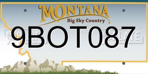 9BOT087 Montana License Plate