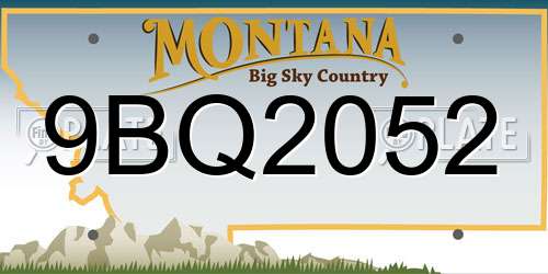 9BQ2052 Montana License Plate