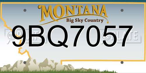 9BQ7057 Montana License Plate