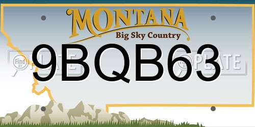 9BQB63 Montana License Plate