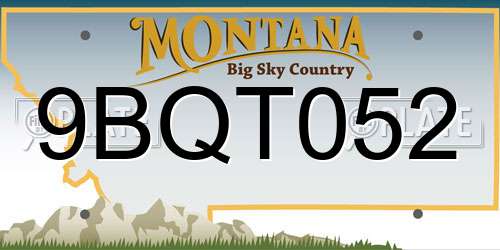 9BQT052 Montana License Plate