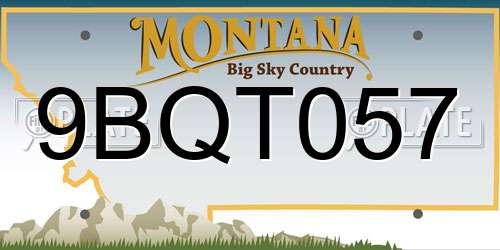 9BQT057 Montana License Plate
