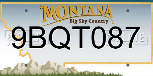 9BQT087 Montana License Plate