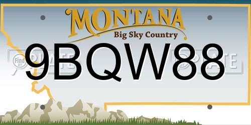 9BQW88 Montana License Plate