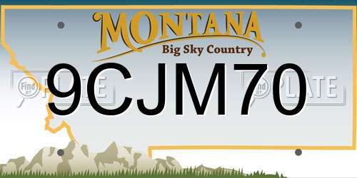 9CJM70 Montana License Plate