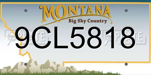 9CL5818 Montana License Plate