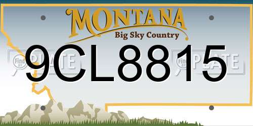 9CL8815 Montana License Plate