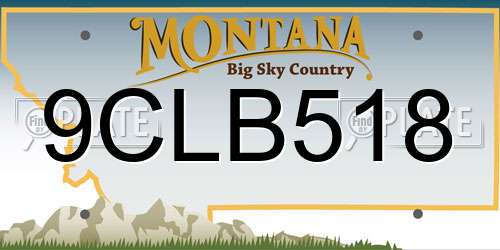 9CLB518 Montana License Plate