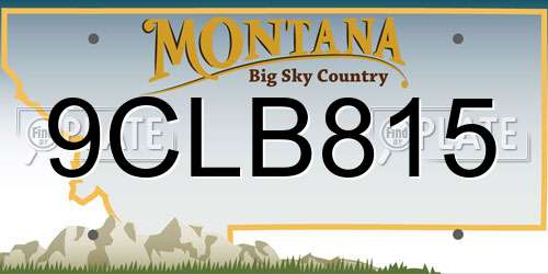 9CLB815 Montana License Plate